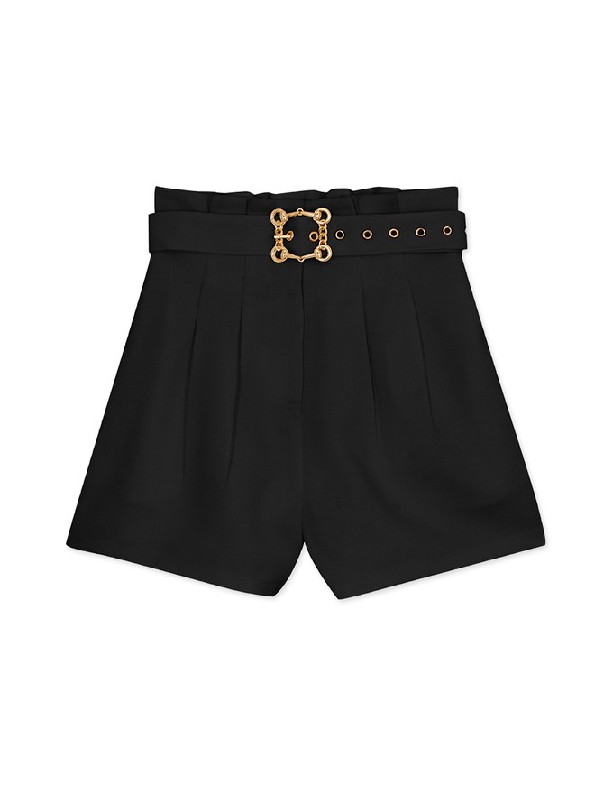Paperbag Belted Wide Shorts
