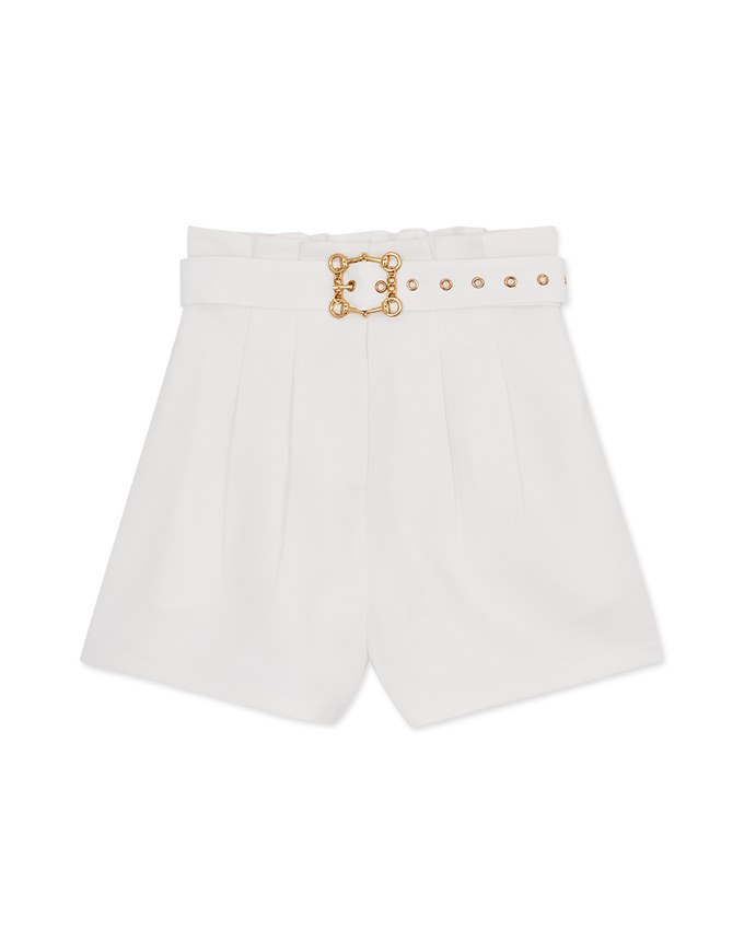 Paperbag Belted Wide Shorts