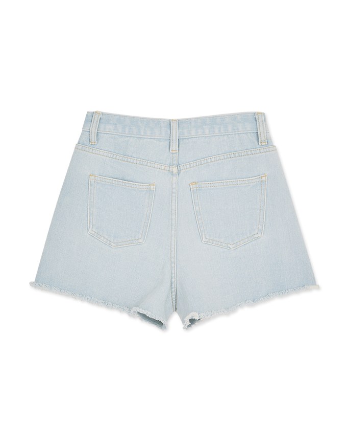 Distressed Hem Denim Jeans Shorts