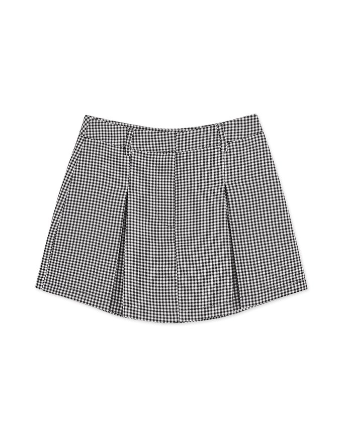 Dainty Check Pleated Skirt