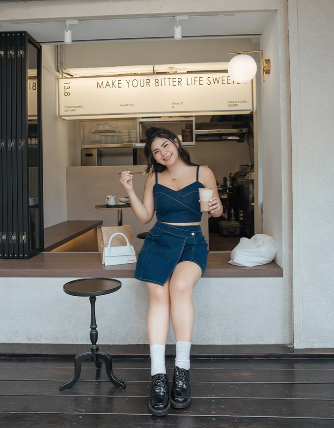 Denim Jeans Side Button Skorts