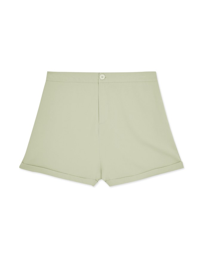 Plain Chiffon Turn Up Shorts