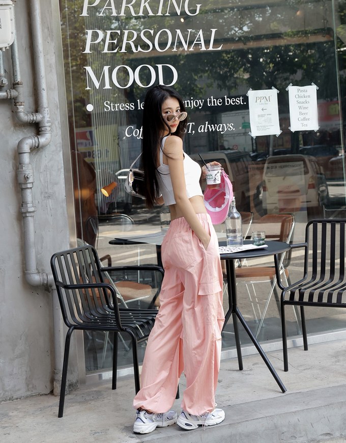 Large Pocket Drawstring Cargo Pants