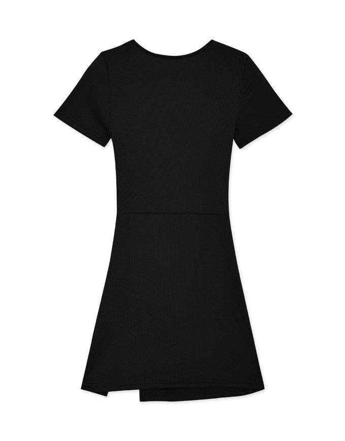 Knit Fitted Slit Mini Dress