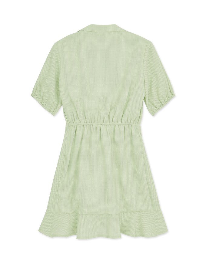 Diagonal Button Fishtail Mini Dress
