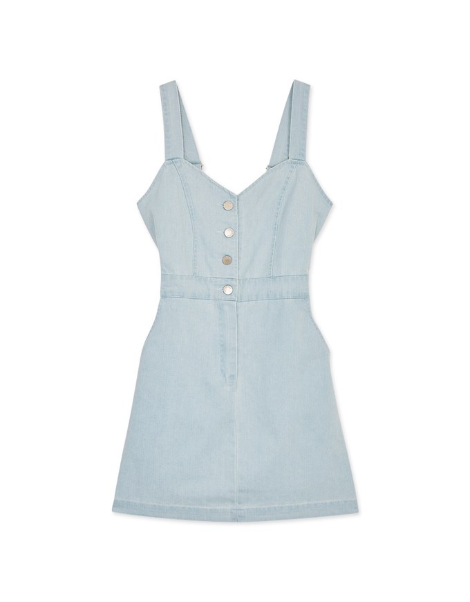 Strappy Cutout Denim Jeans Mini Dress