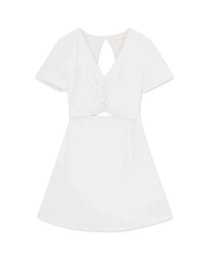 Back Hollow Strap Mini Dress (With Padding)