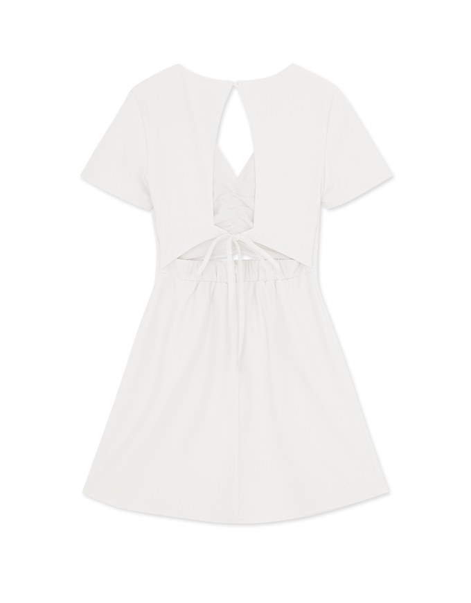 Back Hollow Strap Mini Dress (With Padding)