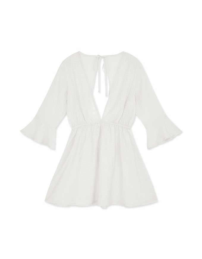 【Beach Cover】Translucent Ruffled Bikini Cover Up Dress
