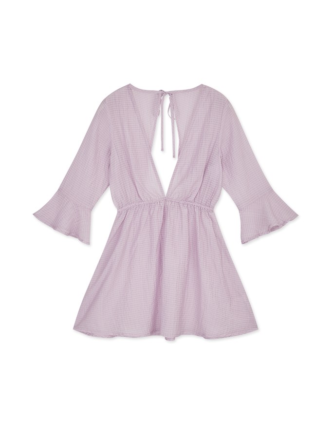 【Beach Cover】Translucent Ruffled Bikini Cover Up Dress