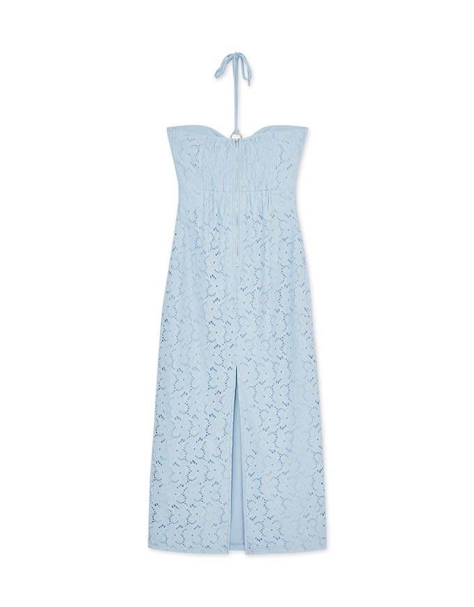Halter Embellished Bra Padded Maxi Dress (With Padding)