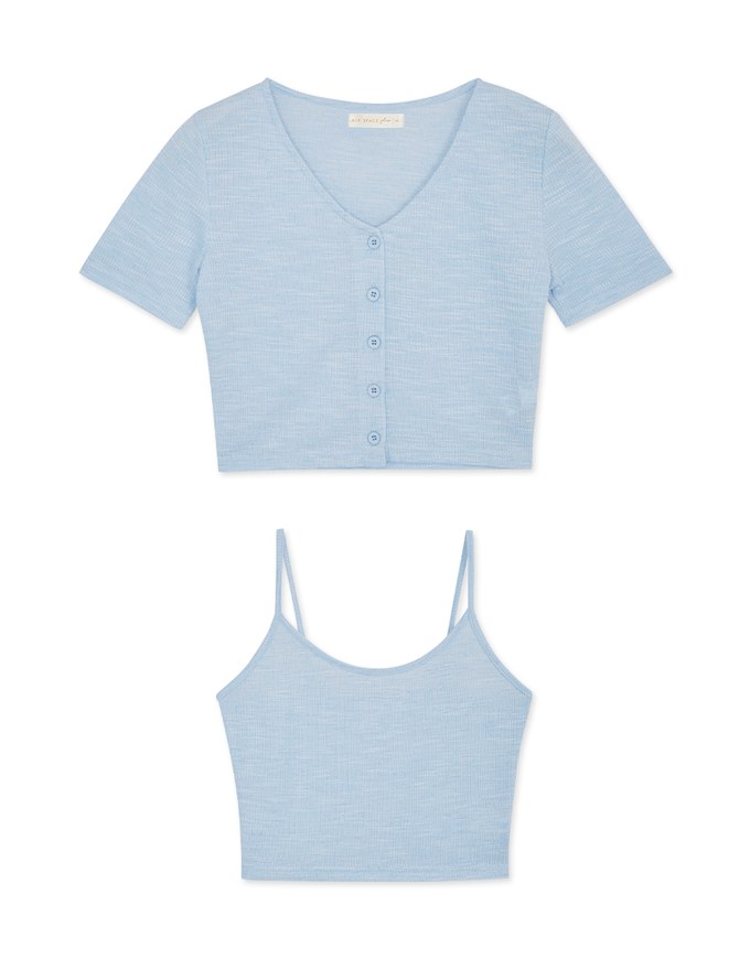 Two Piece Knit Short Sleeve Top