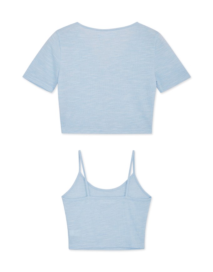 Two Piece Knit Short Sleeve Top
