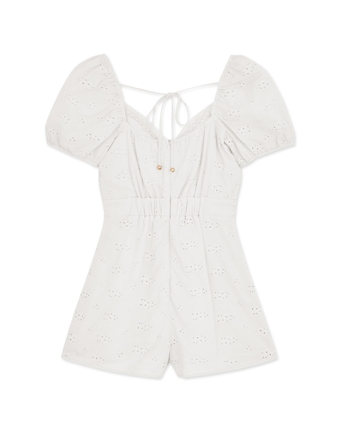 V-NECK LACE JUMPSUIT