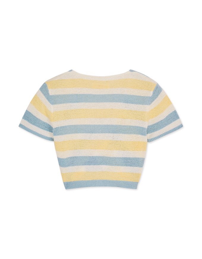 Cross-striped Knit Top