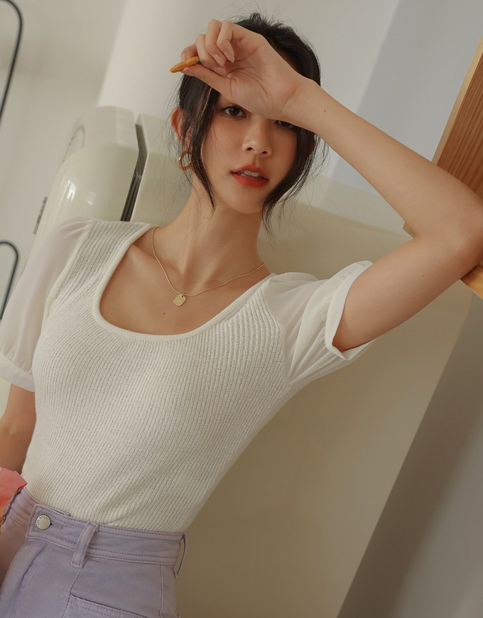 Splice Knit Crop Top