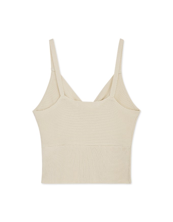 V Neck Scrunch Knit Cami Top