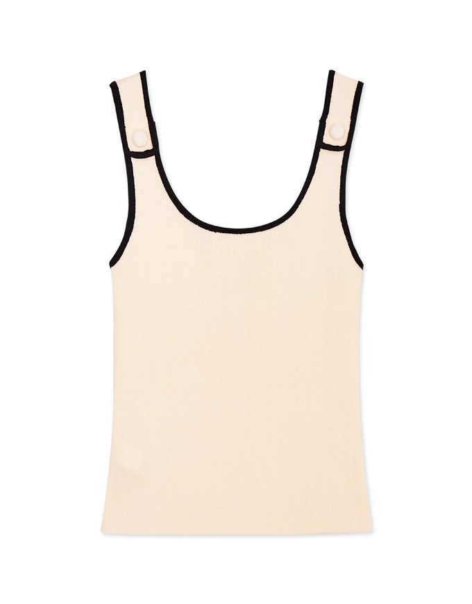 Contrast Edge Knit Tank Top