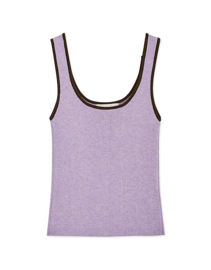 Contrast Edge Knit Tank Top