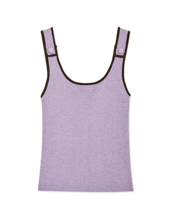 Contrast Edge Knit Tank Top