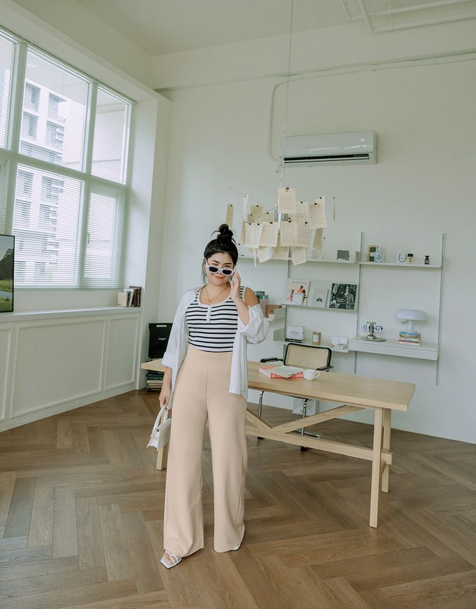 Striped Button Up Crop Tank Top