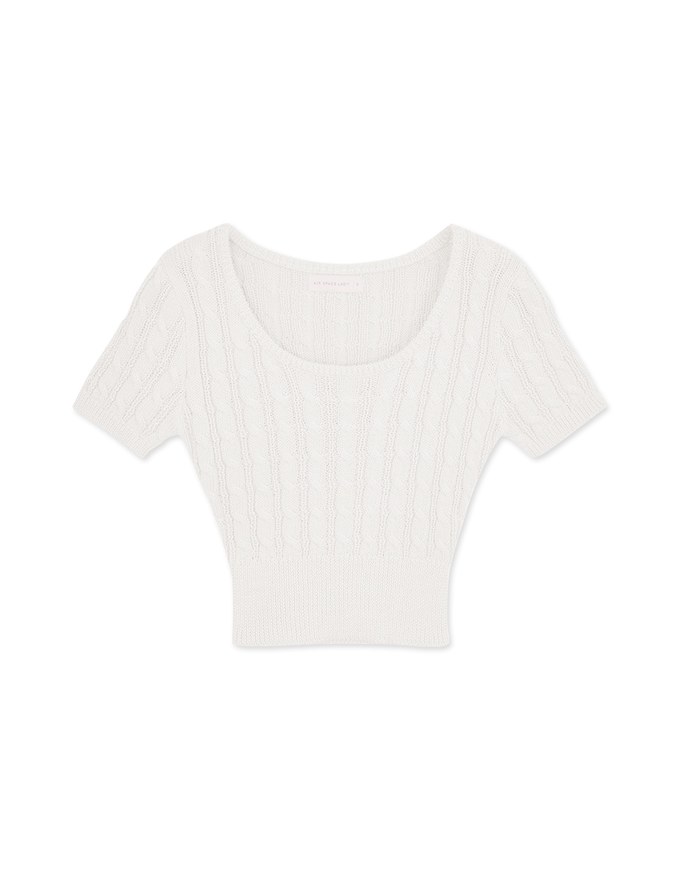 Braided Textured Short Sleeve Top