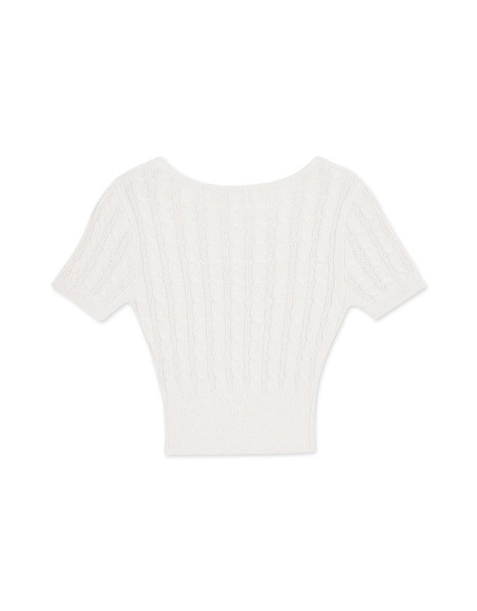 Braided Textured Short Sleeve Top