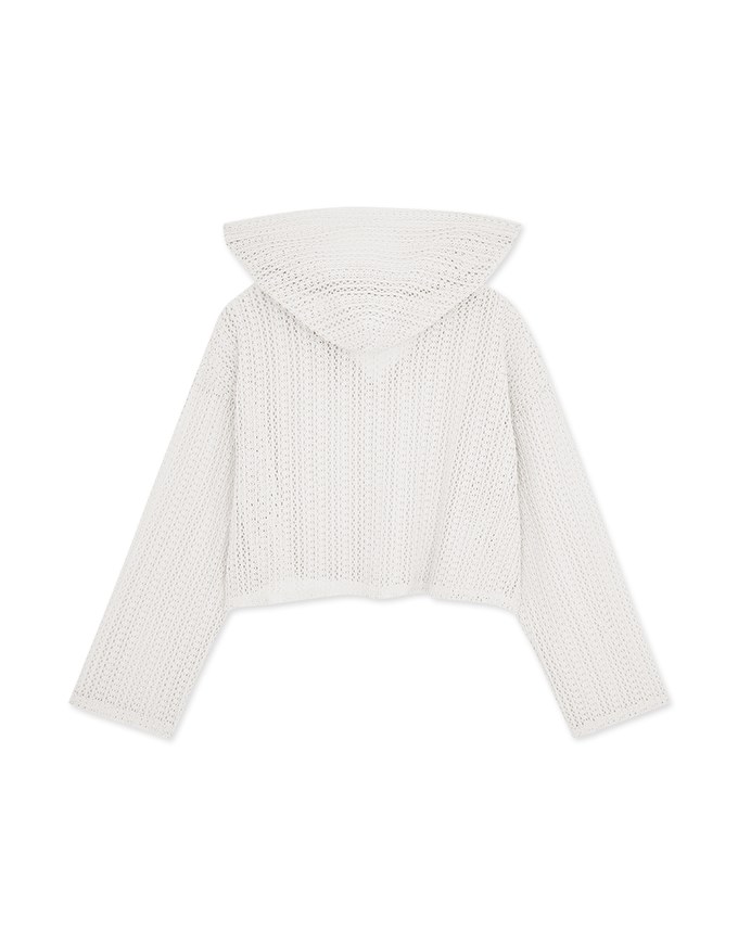 Hole Knit Hooded Top