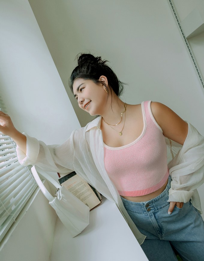 Mixed Color Knit Tank Top