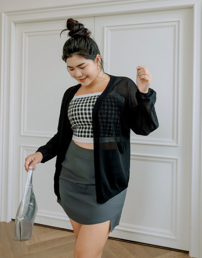 Sheer Knit Long Sleeve Cardigan
