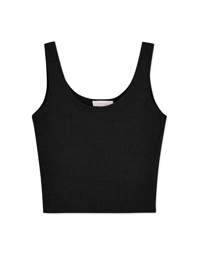 Crew Neck Knit Fitted Tank Top