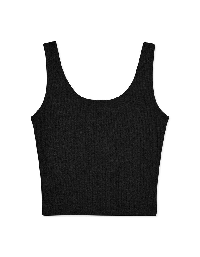 Crew Neck Knit Fitted Tank Top