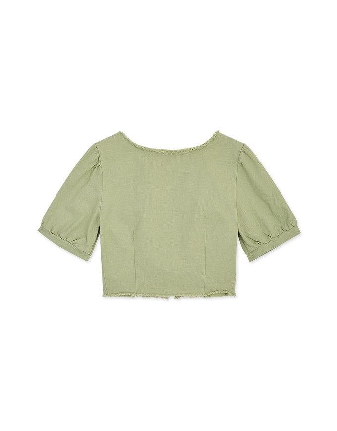 V Neck Zipper Crop Top