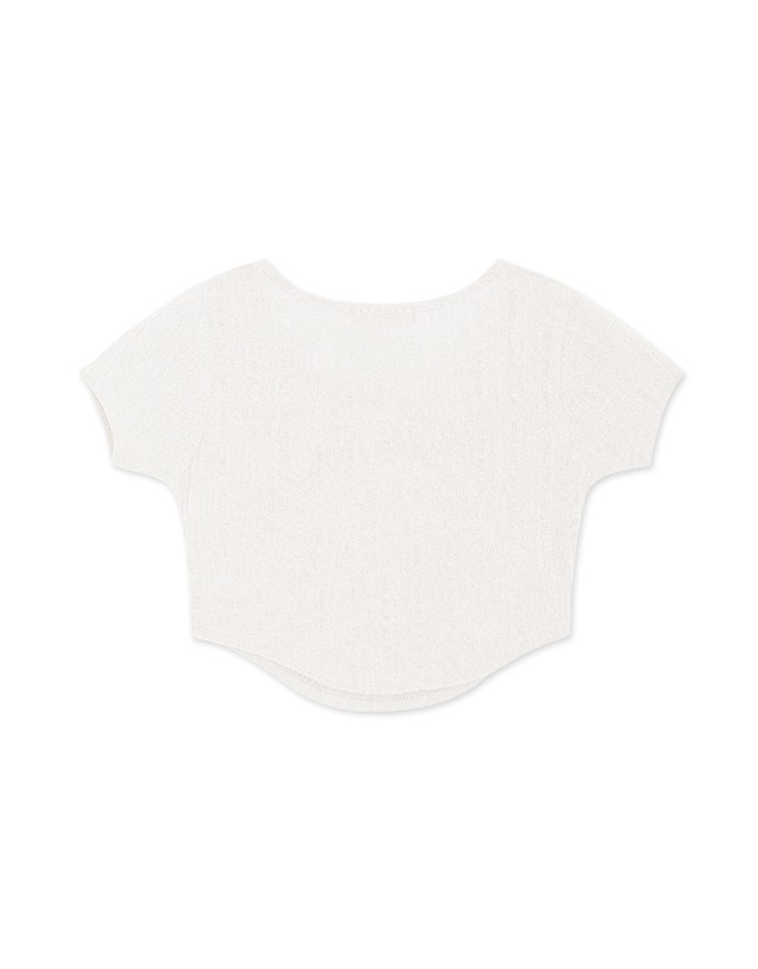 V Neck Crop Knit Top
