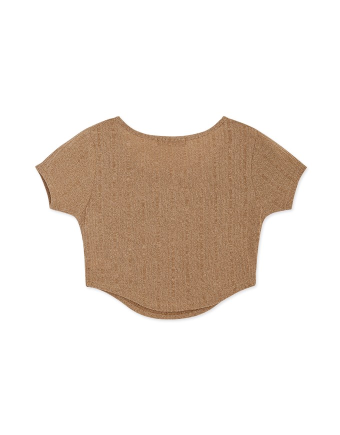 V Neck Crop Knit Top