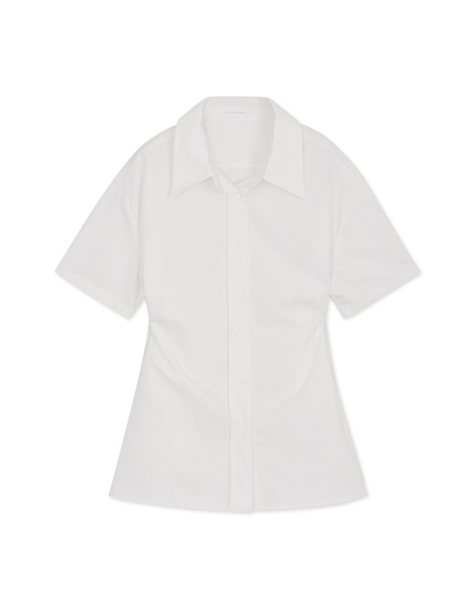 Adjustable Waist Short Sleeve Blouse Shirt