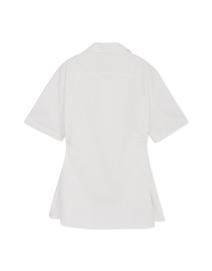 Adjustable Waist Short Sleeve Blouse Shirt