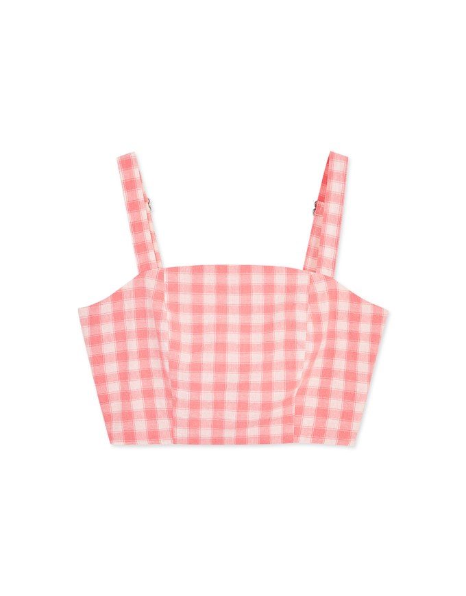 Versatile Checkered Crop Tank Top