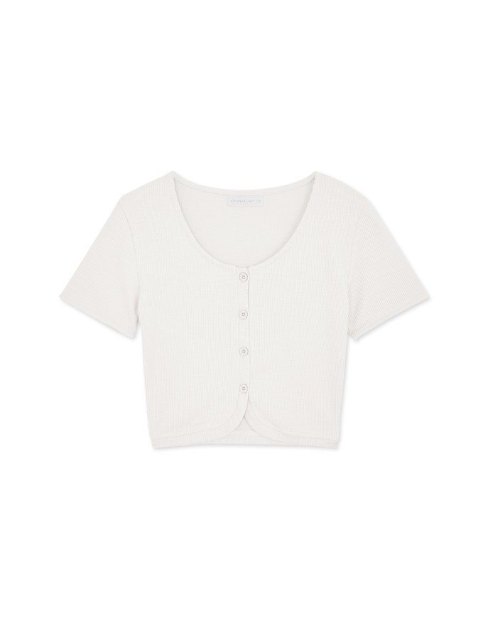 Button Up Knit Crop Top
