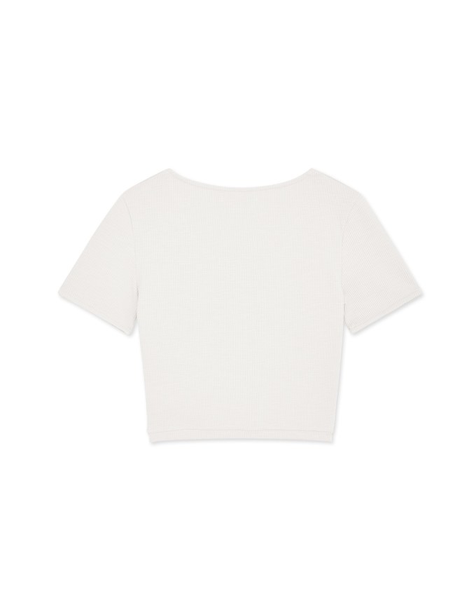 Button Up Knit Crop Top