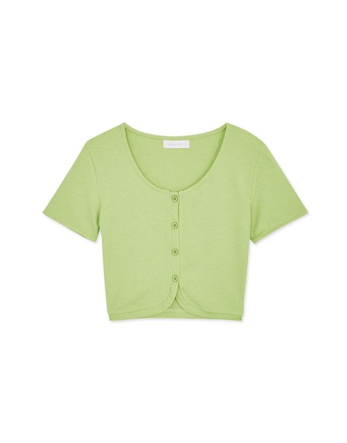 Button Up Knit Crop Top