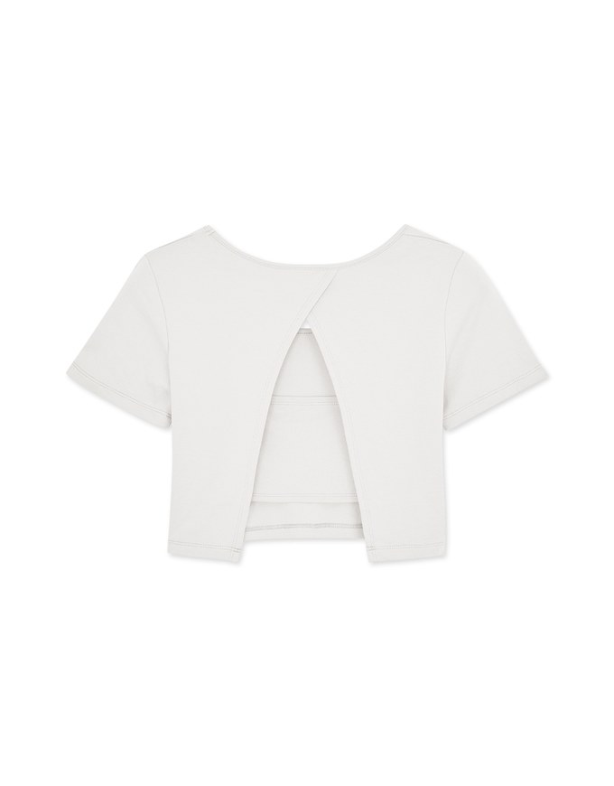 Back Hollow Round Hem Top