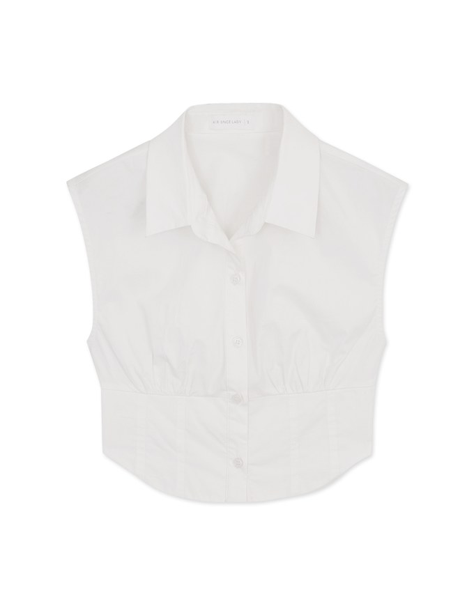 Edgy Chic Pleated Sleeveless Blouse Shirt