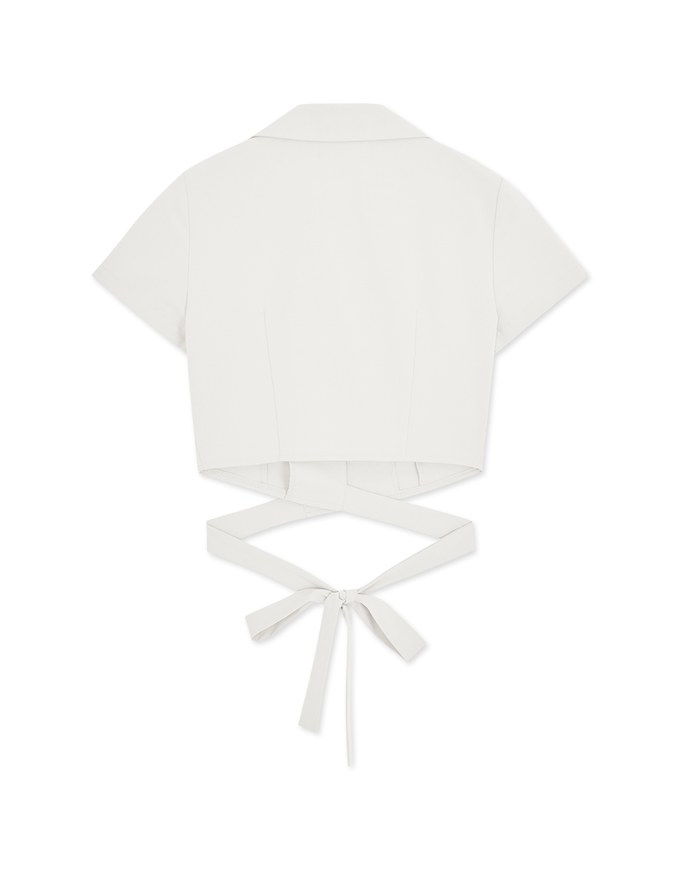 Slant Buckle Lace-Up Top