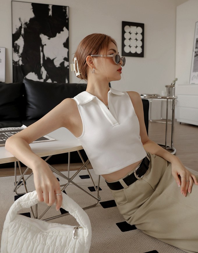 Casual Chic Lapel Crop Vest
