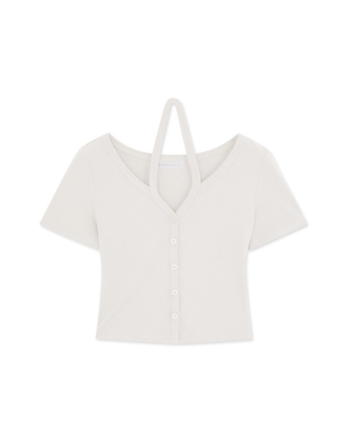 Halter Neck Short Sleeve Top