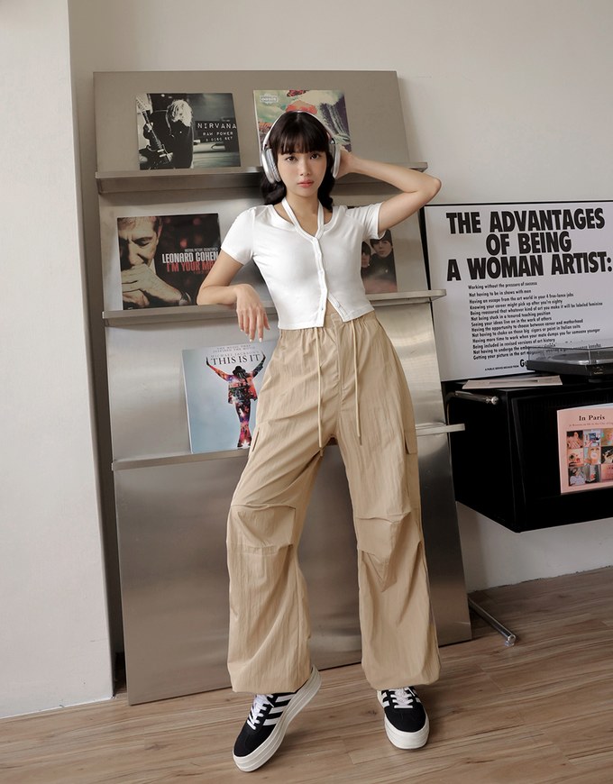 Halter Neck Short Sleeve Top