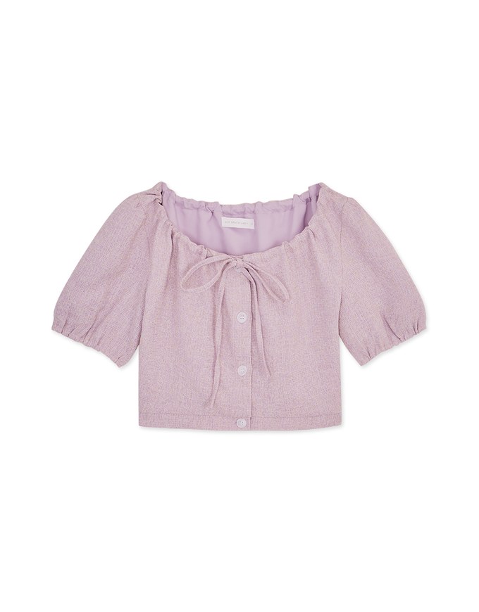 Elegant Tie Ribbon Short Sleeve Top