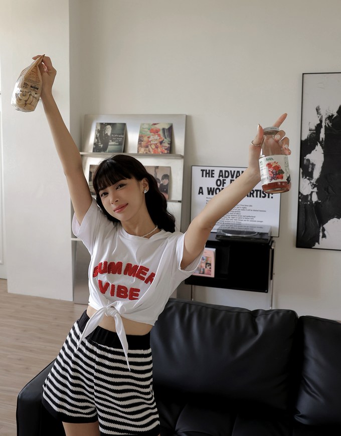 SUMMER VIBE Tied Short Sleeve T-Shirt