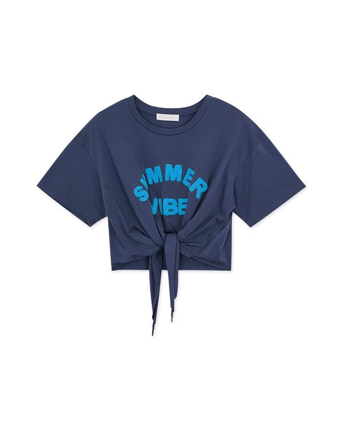 SUMMER VIBE Tied Short Sleeve T-Shirt